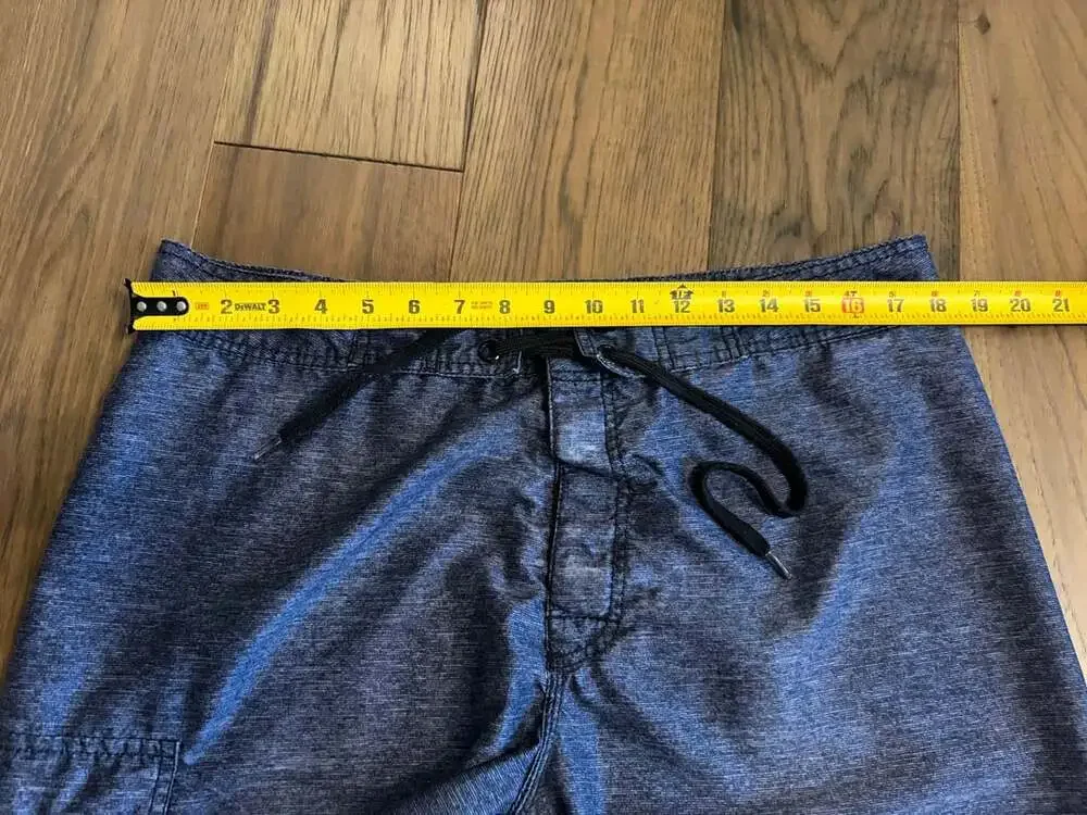 Old Navy Swim Shorts Size L Blue Heather Drawstring Cargo Pocket